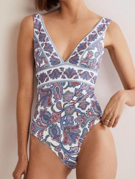 Boden Other - Boden Porto V-neck One Piece Swimsuit Paisley Size 12L